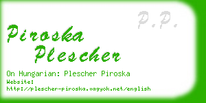 piroska plescher business card
